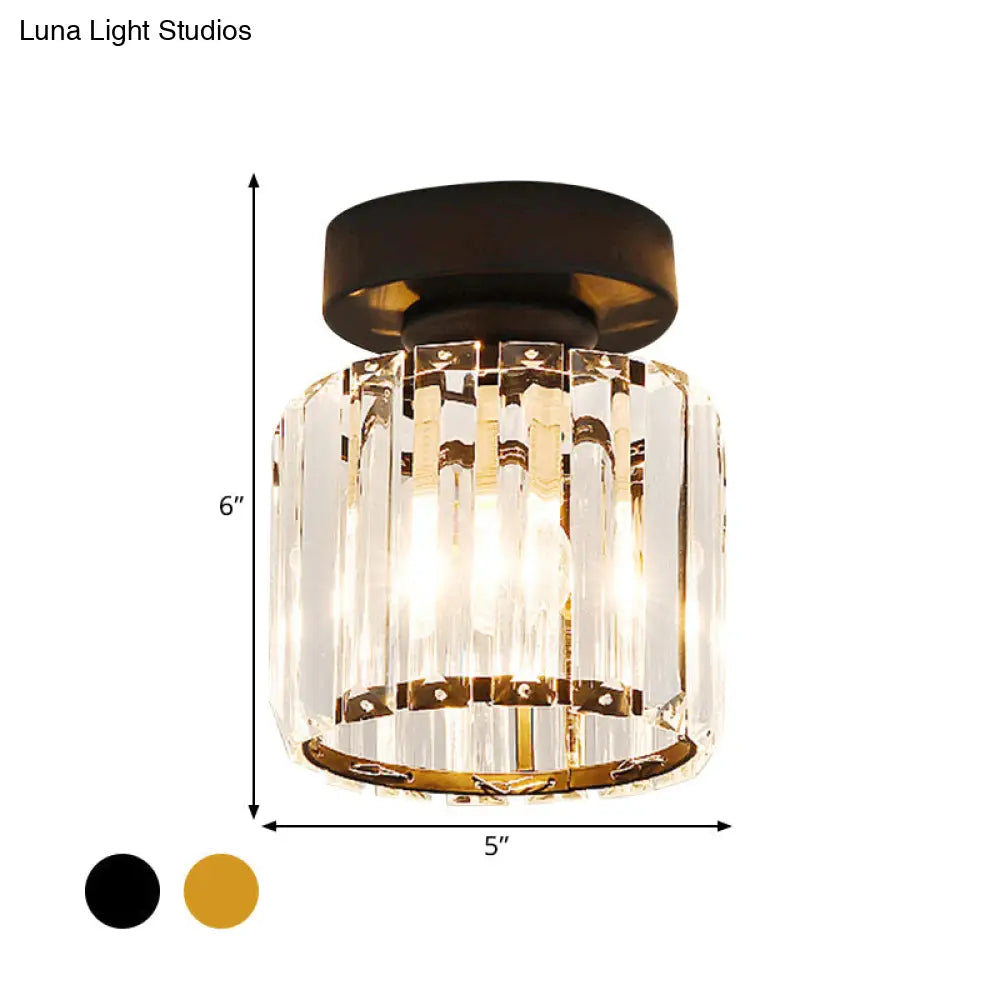 DecorBites™ DecorBites™ Clear Crystal Semi Flush Mount Modern Ceiling Light for Hallway