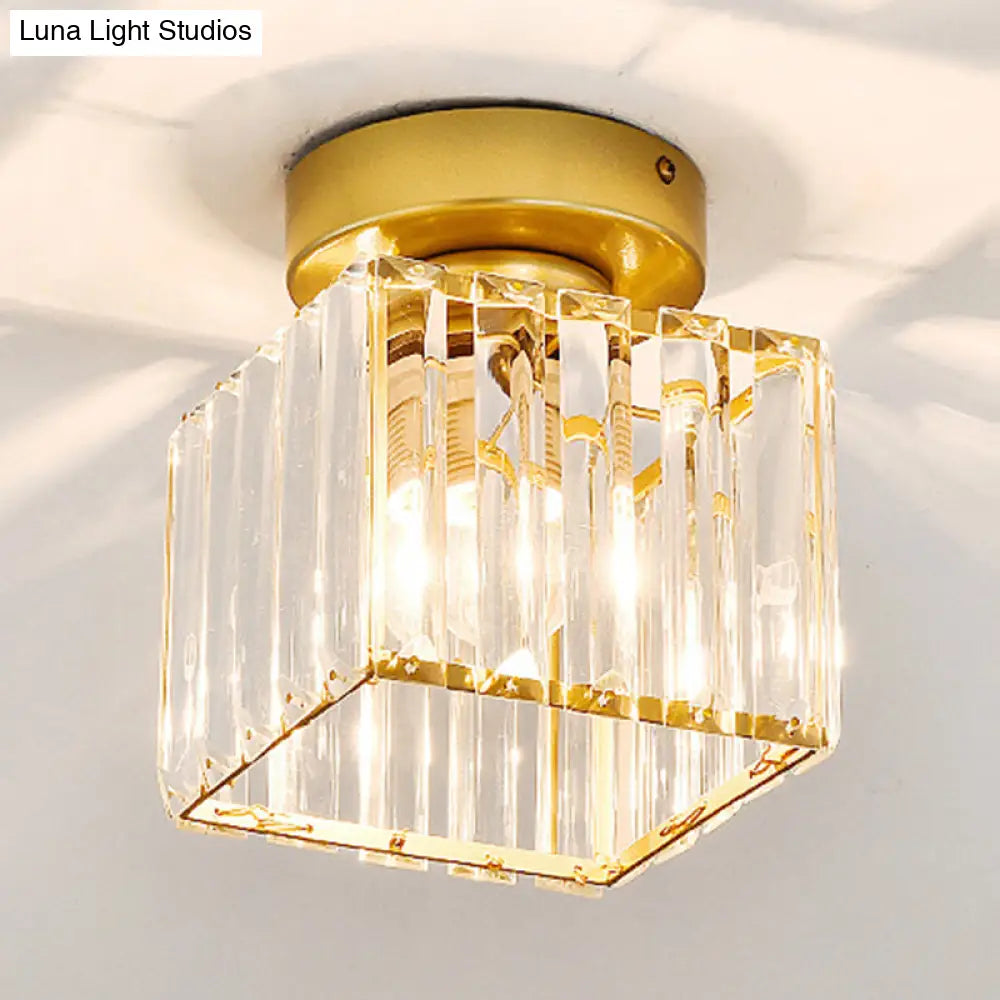 DecorBites™ DecorBites™ Clear Crystal Semi Flush Mount Modern Ceiling Light for Hallway