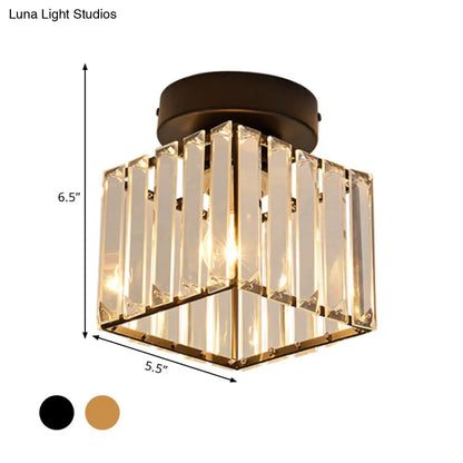 DecorBites™ DecorBites™ Clear Crystal Semi Flush Mount Modern Ceiling Light for Hallway