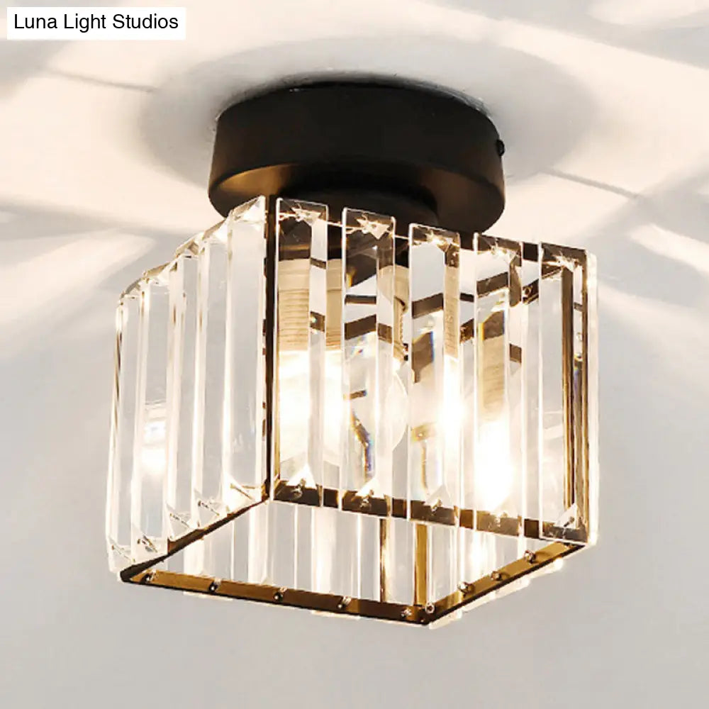 DecorBites™ DecorBites™ Clear Crystal Semi Flush Mount Modern Ceiling Light for Hallway