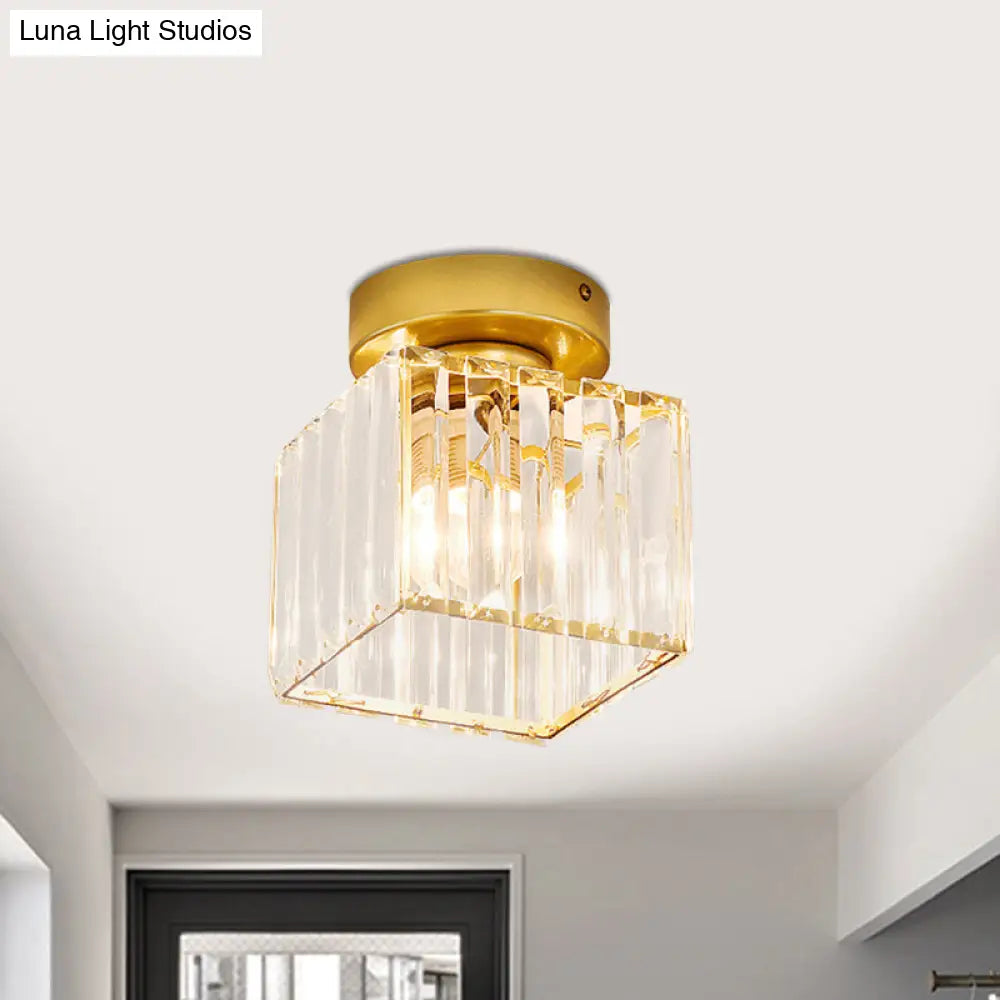 DecorBites™ DecorBites™ Clear Crystal Semi Flush Mount Modern Ceiling Light for Hallway