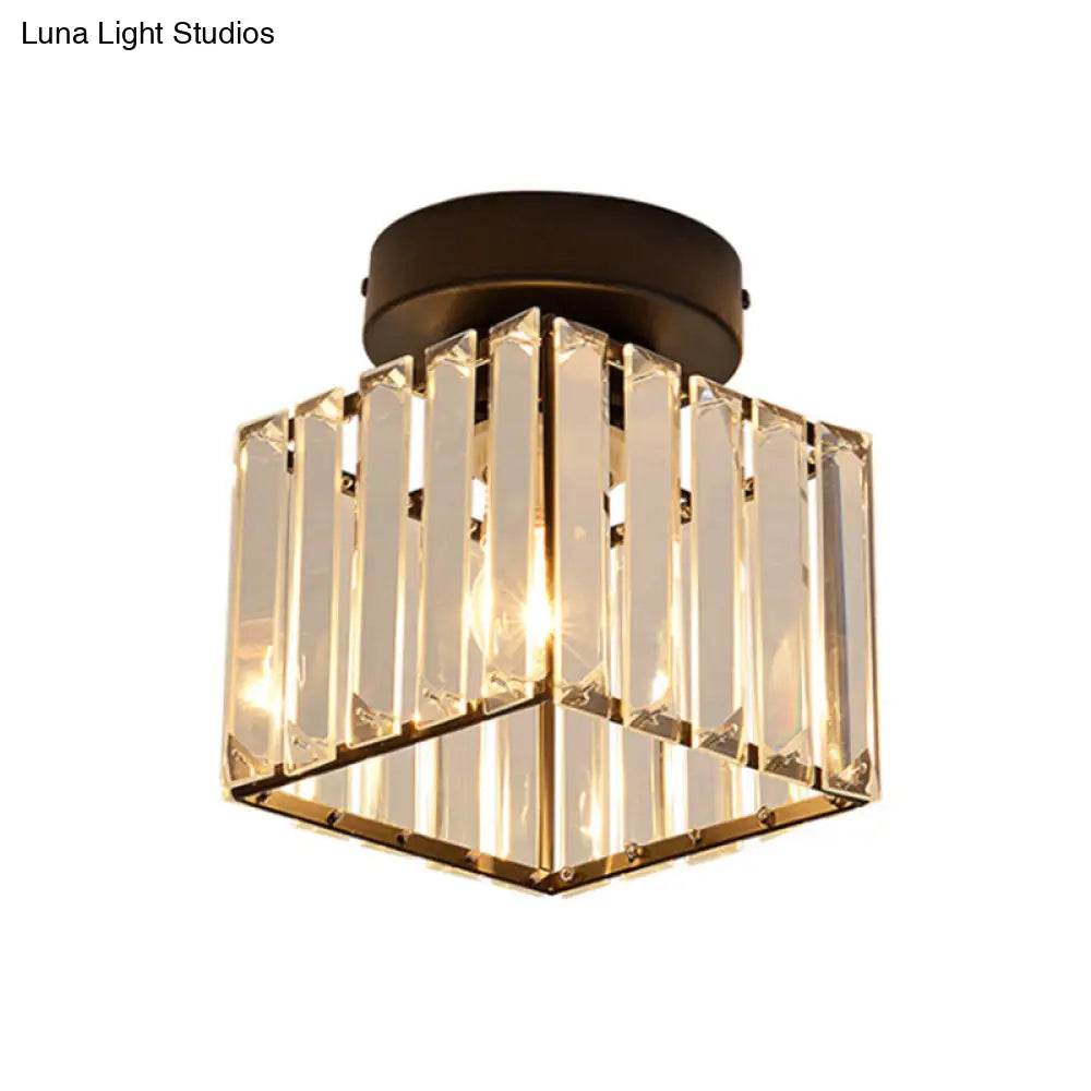 DecorBites™ DecorBites™ Clear Crystal Semi Flush Mount Modern Ceiling Light for Hallway