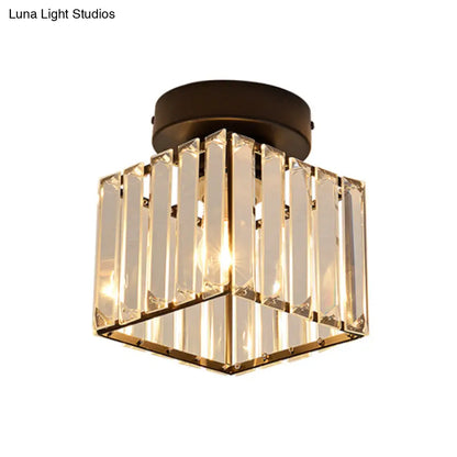 DecorBites™ DecorBites™ Clear Crystal Semi Flush Mount Modern Ceiling Light for Hallway