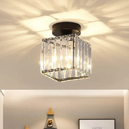 DecorBites™ DecorBites™ Clear Crystal Semi Flush Mount Modern Ceiling Light for Hallway