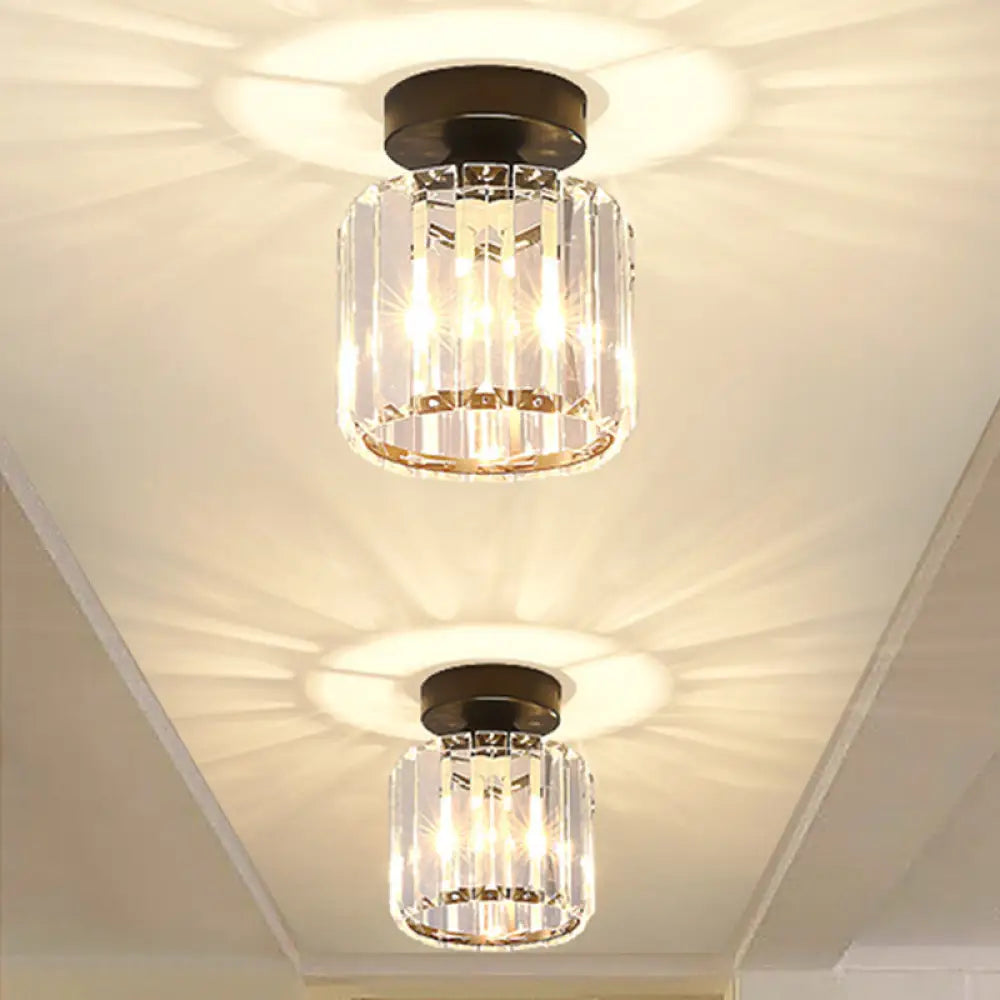 DecorBites™ DecorBites™ Clear Crystal Semi Flush Mount Modern Ceiling Light for Hallway