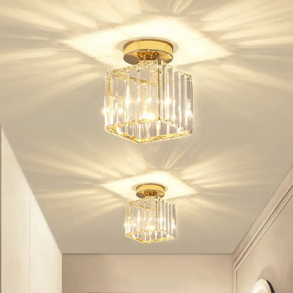 DecorBites™ DecorBites™ Clear Crystal Semi Flush Mount Modern Ceiling Light for Hallway