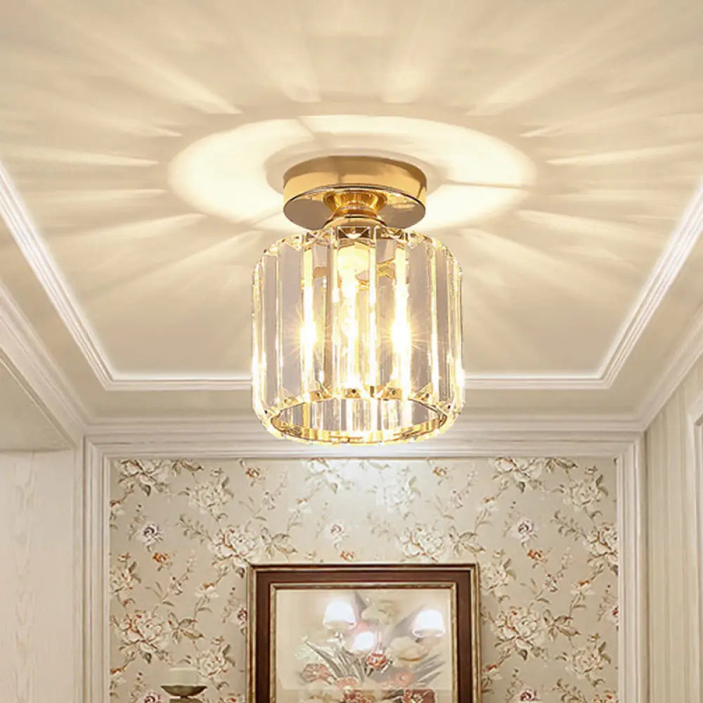 DecorBites™ DecorBites™ Clear Crystal Semi Flush Mount Modern Ceiling Light for Hallway