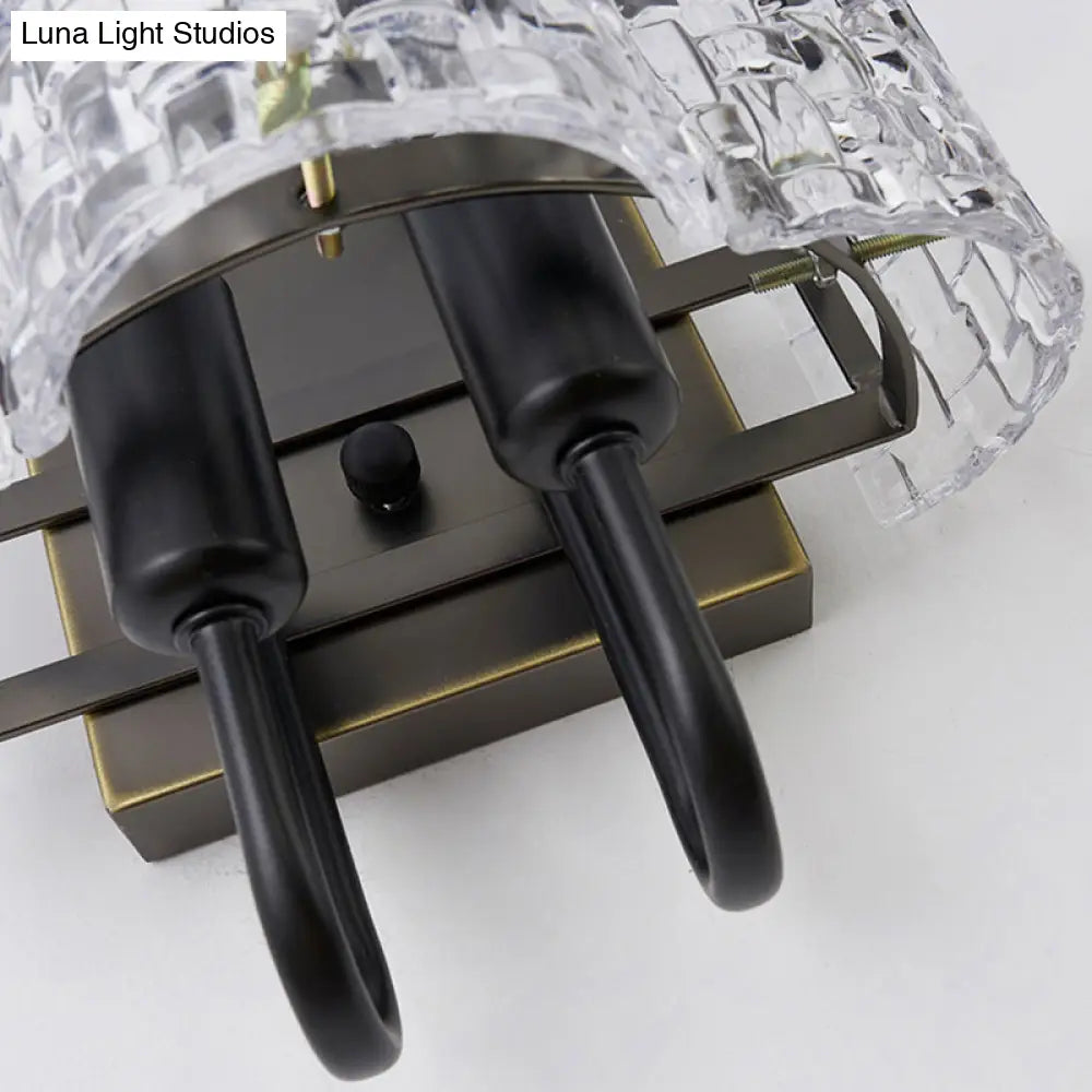 DecorBites™ Clear Crystal Wall Sconce - Modern 2-Light Fixture for Living Room