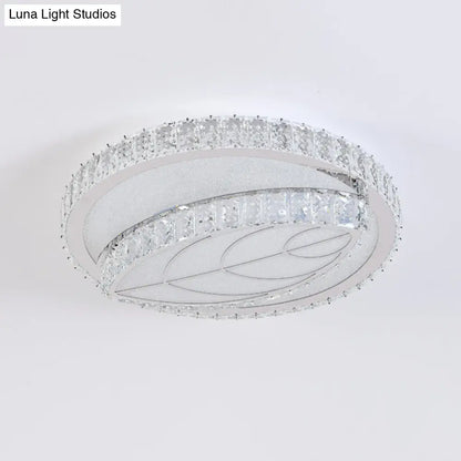 DecorBites™ DecorBites™ Clear Cut Crystal LED Flushmount Ceiling Light - Modern Leaf Design for Bedroom Lighting
