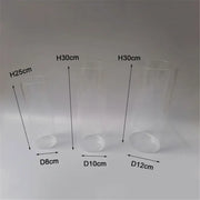 Clear decorbites cylinder glass hurricane lamp shade 3 pack in varying sizes for living room decor use