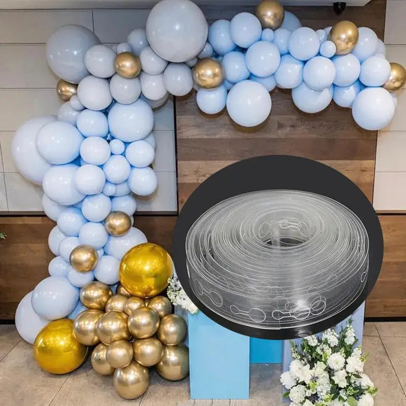 Clear transparent embossed plastic balloon arch garland kit with coiled design for party decor
