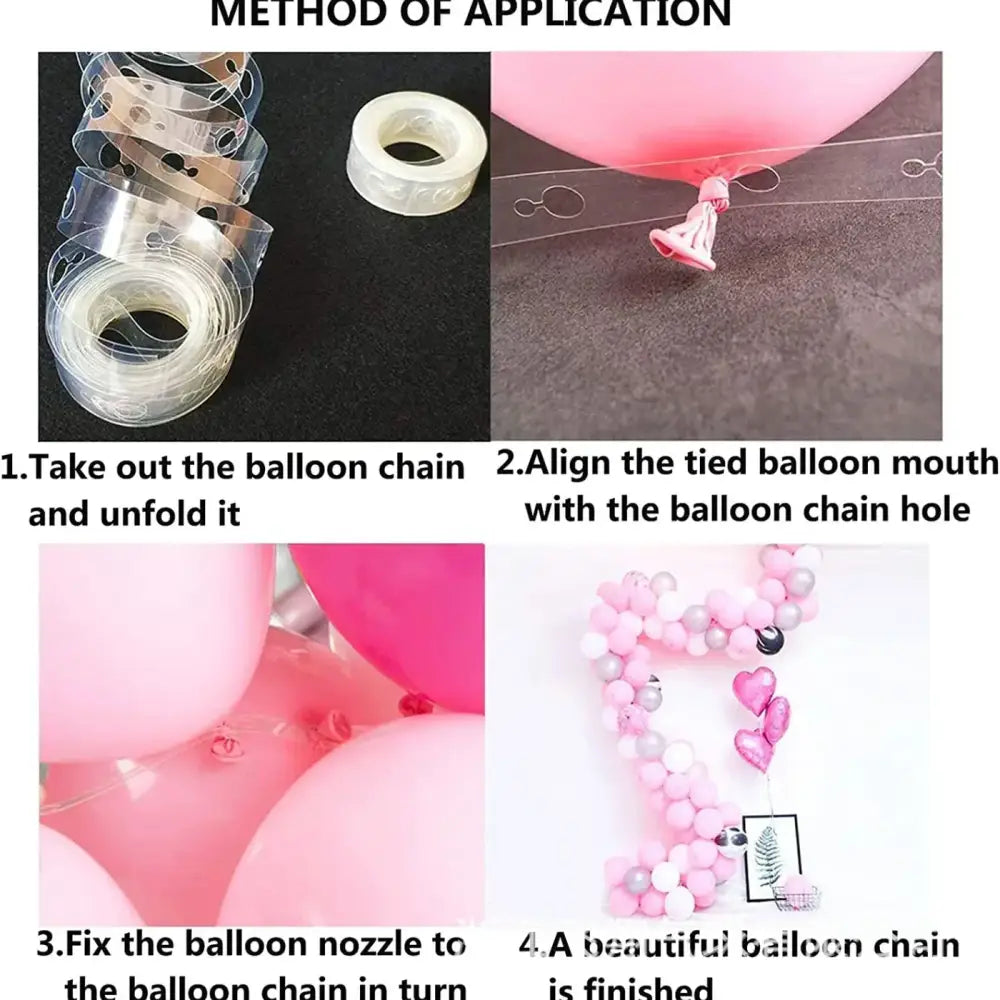 Clear transparent balloon arch garland kit with black circular holes and matching adhesive tape for party decor