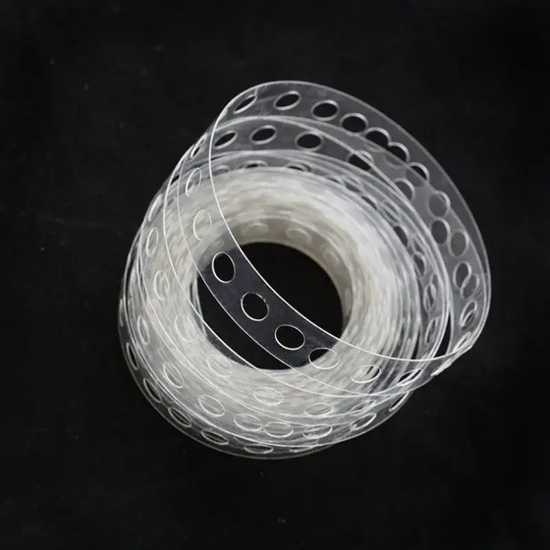 Clear transparent plastic strap with circular cutouts for clear embossed plastic balloon arch garland kit party decor