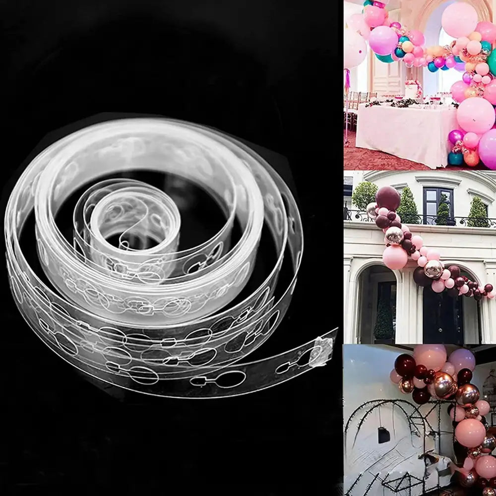 Clear embossed plastic balloon arch connector with circular patterns for balloon arch garland kit party decor
