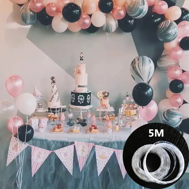 Clear led string lights 5 meters long for balloon arch garland kit party decor with clear embossed plastic balloons
