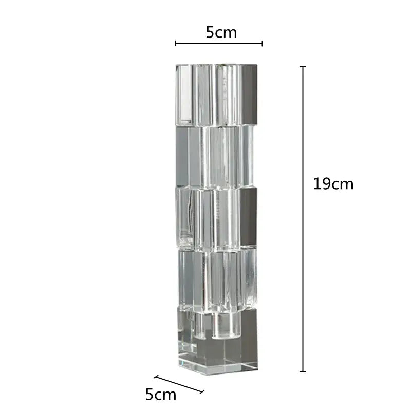 Clear acrylic geometric glass vase stack with silver metallic accents ideal for living room decorbites geometric glass decor