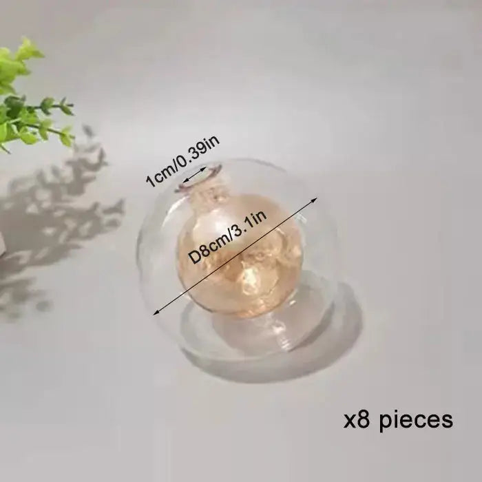 Clear g4 glass shade replacement globe with warm amber light, 8cm diameter and 1cm neck for chandelier dining room