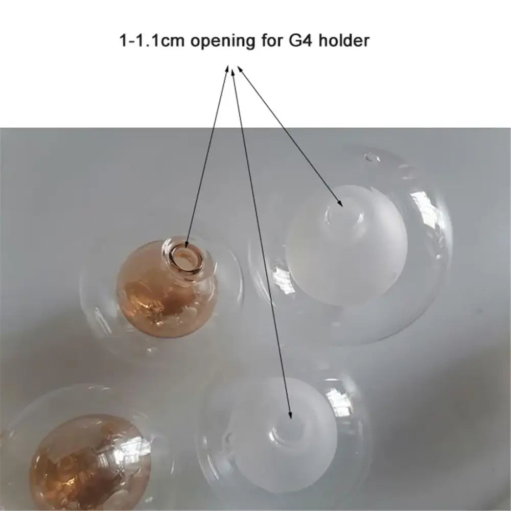 Clear g4 glass shade replacement globes in amber and frosted finishes for chandelier dining room use with g4 holder