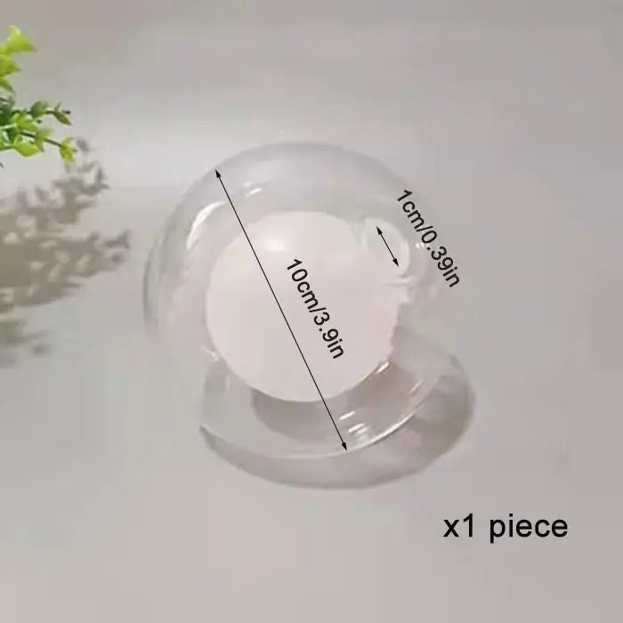 Clear transparent spherical glass shade replacement globe with white base for chandelier dining room replacement globes