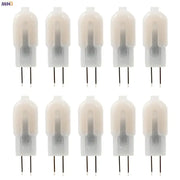 Ten clear glass decorbites led g4 bulbs 10pcs 2w led with two metal pins for kitchen chandeliers arranged in grid