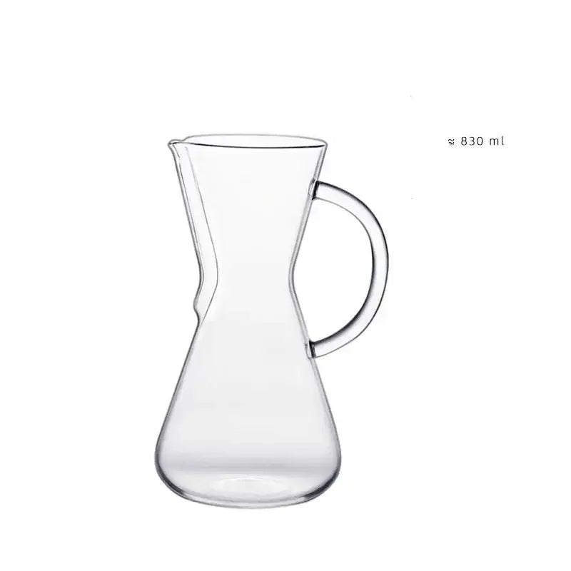 Clear glass barista kettle pot with sleek modern design and curved handle for decorbites kettle pot coffee set