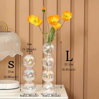 Clear Glass Bubble Vase for Home Decor - Vase