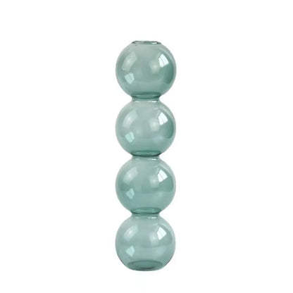 Clear Glass Bubble Vase for Home Decor - Cyan 4balls - Vase