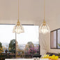 Clear Glass Bud Kitchen Pendant Light with Brass Suspension