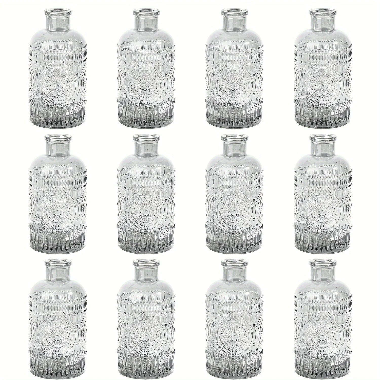 Clear Glass Bud Vases Set - 12 Pieces - Clear-12pcs / United States - Vase