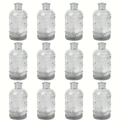 Clear Glass Bud Vases Set - 12 Pieces - Clear-12pcs / United States - Vase