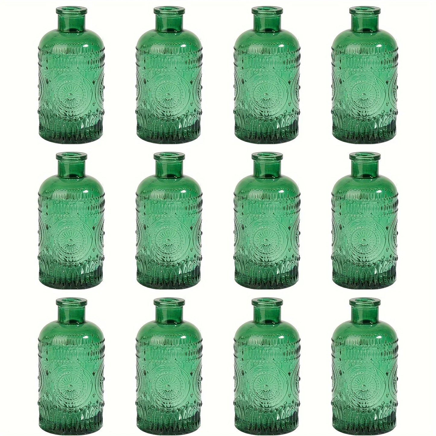 Clear Glass Bud Vases Set - 12 Pieces - Green-12pcs / United States - Vase
