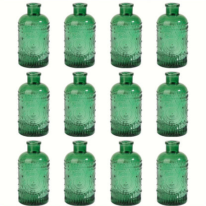 Clear Glass Bud Vases Set - 12 Pieces - Green-12pcs / United States - Vase