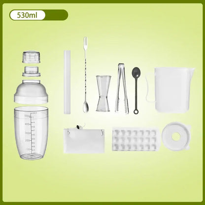Clear plastic cocktail shaker with 530ml capacity and measurement markings for kitchen and barware beverage mixer decorbites cocktail shaker