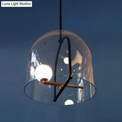DecorBites™ Clear Glass Cylinder Ceiling Light for Modern Living Room