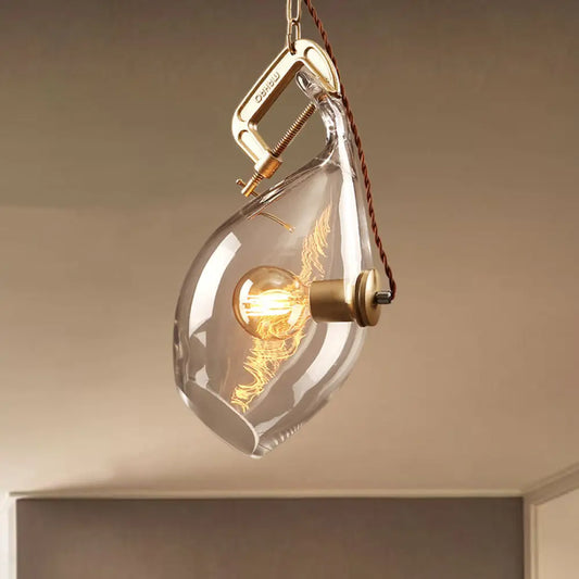 DecorBites™ Clear Glass Fish Pendant Light: Modern Restaurant Lighting Fixture