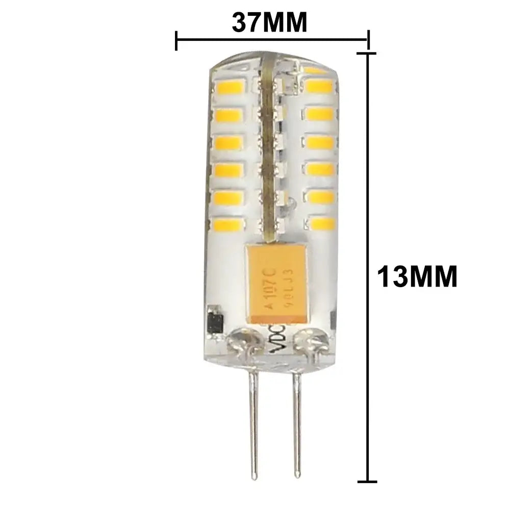 Clear glass decorbites g4 led spot light bulb with yellow leds and two metallic pins for kitchen crystal lighting