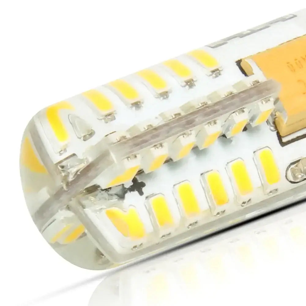 Clear glass g4 led spot light bulb with multiple yellow diodes arranged linearly for kitchen crystal lighting decorbites g4 led