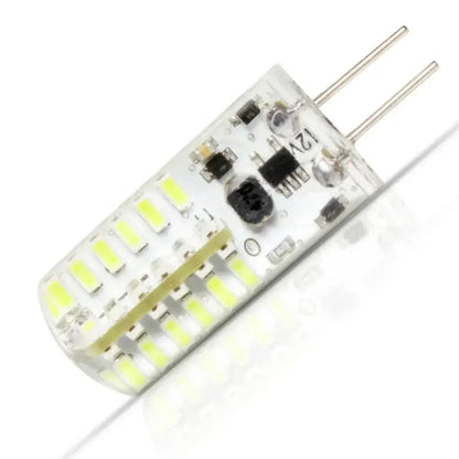 Clear glass decorbites g4 led spot light bulb with glowing yellow green leds and two metallic pins for kitchen lighting