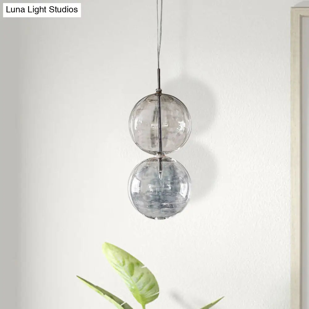 Clear Glass Gourd Pendant Light for Office and Hallway - Simple and Elegant