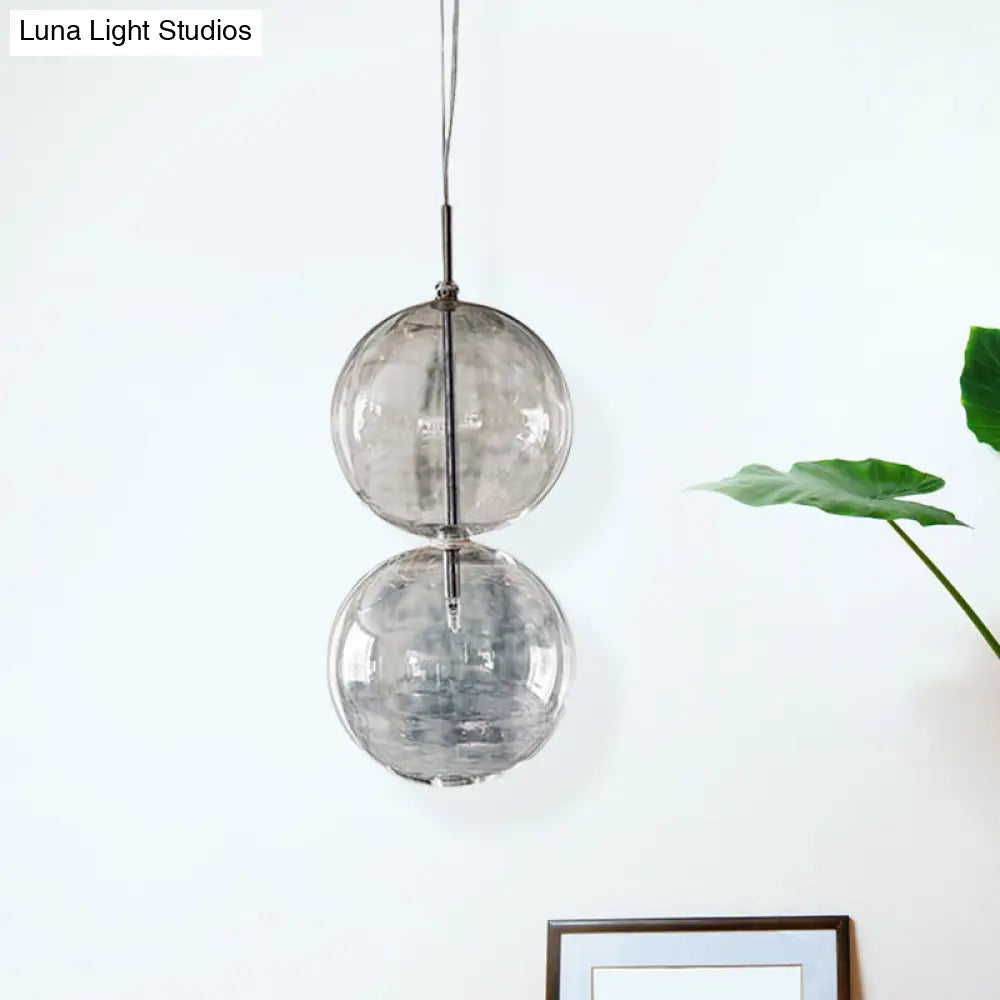 Clear Glass Gourd Pendant Light for Office and Hallway - Simple and Elegant