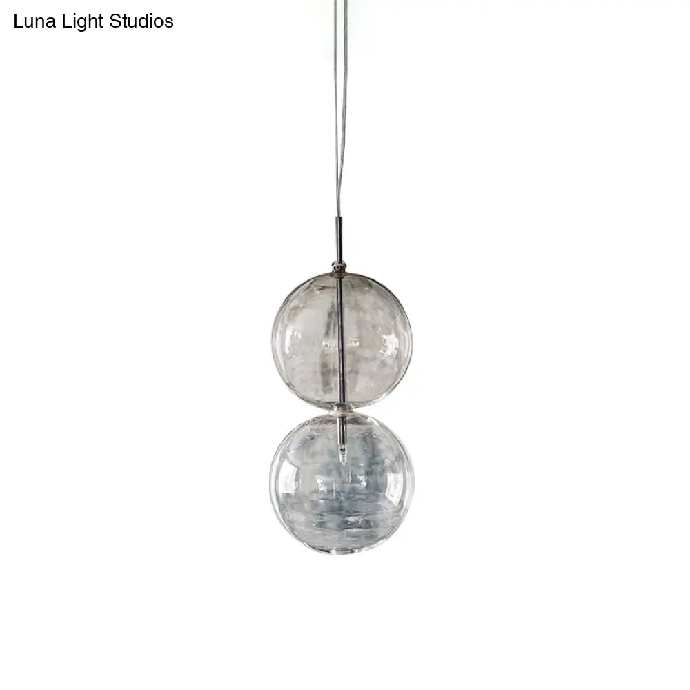 Clear Glass Gourd Pendant Light for Office and Hallway - Simple and Elegant