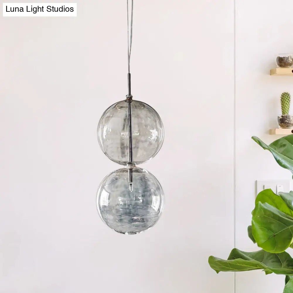 Clear Glass Gourd Pendant Light for Office and Hallway - Simple and Elegant