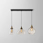 Clear Glass Industrial Shaded Multi-Light Pendant: 3-Bulb Hanging Lighting for Dining Room