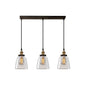 Clear Glass Industrial Shaded Multi-Light Pendant: 3-Bulb Hanging Lighting for Dining Room