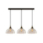 Clear Glass Industrial Shaded Multi-Light Pendant: 3-Bulb Hanging Lighting for Dining Room