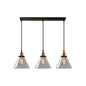 Clear Glass Industrial Shaded Multi-Light Pendant: 3-Bulb Hanging Lighting for Dining Room