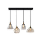 Clear Glass Industrial Shaded Multi-Light Pendant: 3-Bulb Hanging Lighting for Dining Room