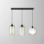 Clear Glass Industrial Shaded Multi-Light Pendant: 3-Bulb Hanging Lighting for Dining Room