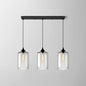 Clear Glass Industrial Shaded Multi-Light Pendant: 3-Bulb Hanging Lighting for Dining Room