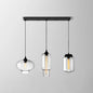 Clear Glass Industrial Shaded Multi-Light Pendant: 3-Bulb Hanging Lighting for Dining Room